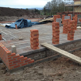 close up of oak frame foundations