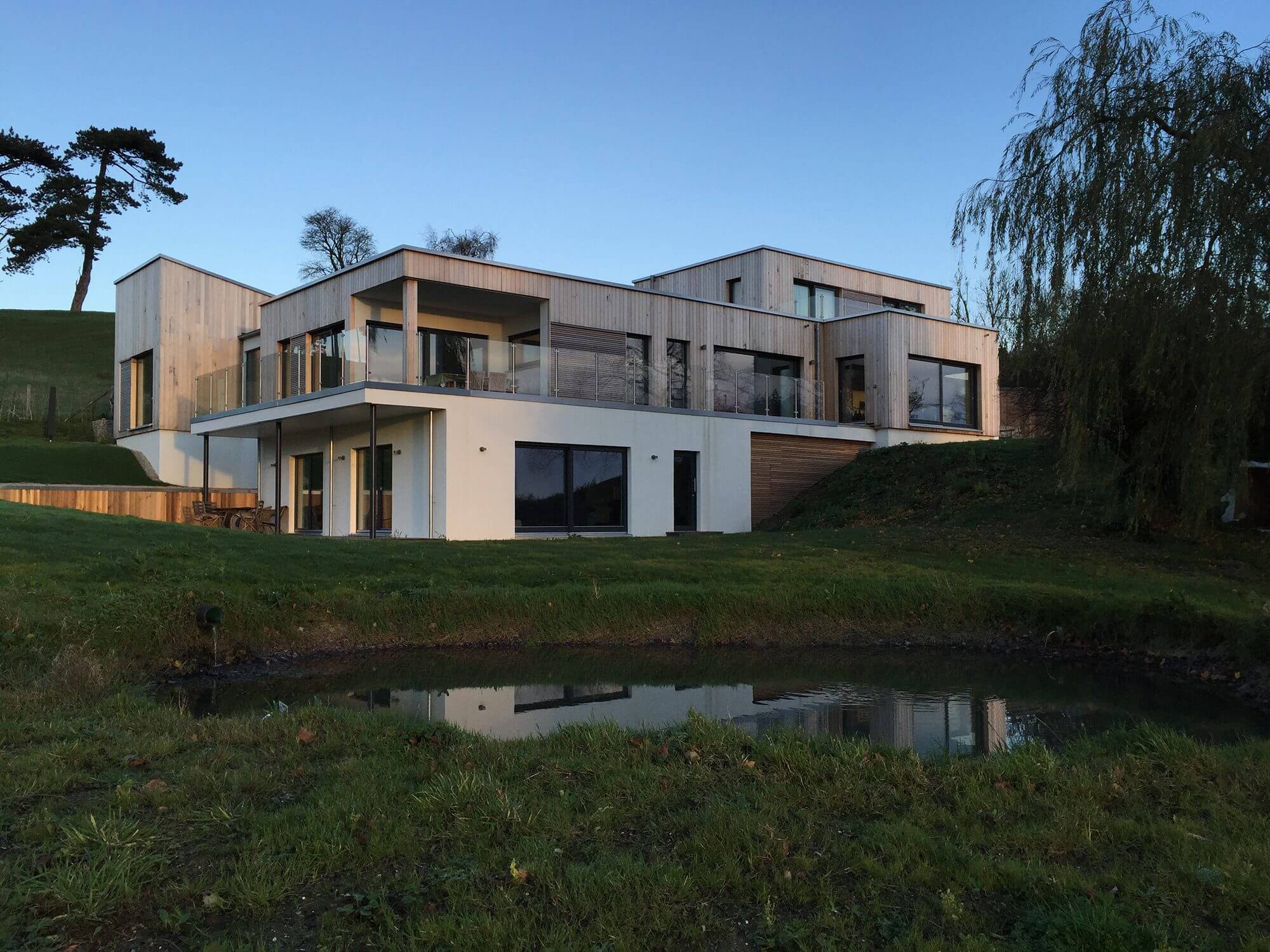 contemporary home on a sloping plot