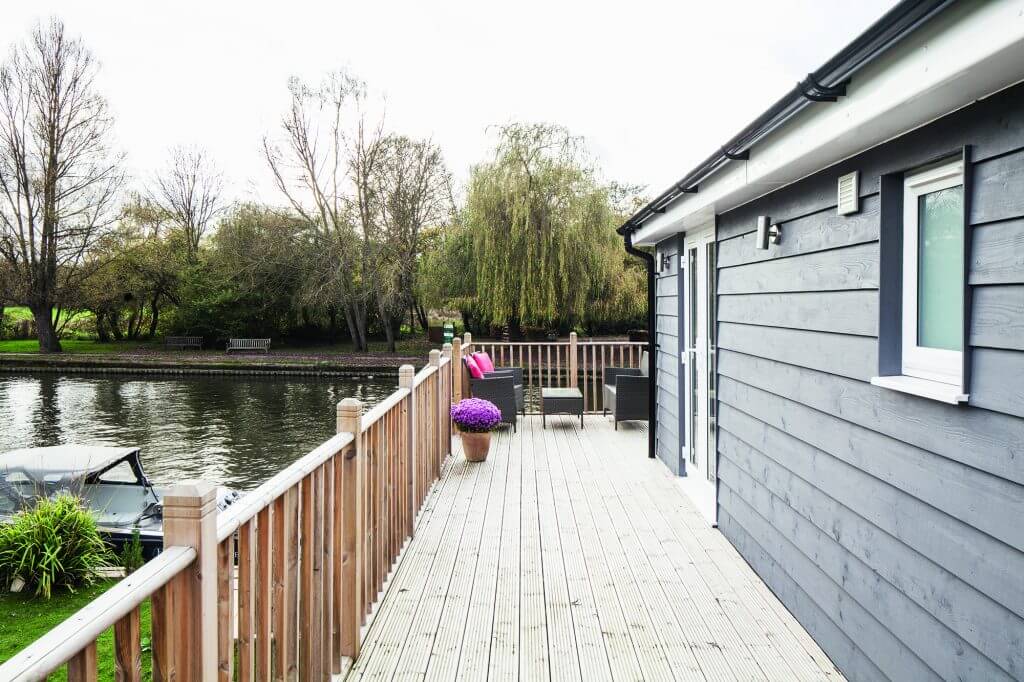 Decking outside small island house