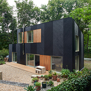 modern timber frame home