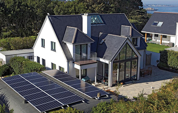 timber frame home with glazed gable