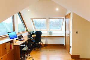 Bright office with wooden fittings