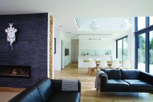 Large open plan dining area and living room