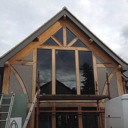 glazed oak frame gable