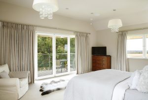 Master bedroom with French windows