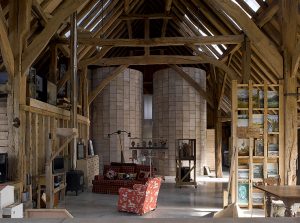 Feeringbury Barn is a grade II listed structure that has undergone a dramatic reworking by Hudson Architects