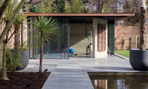 contemporary glazed outbuilding