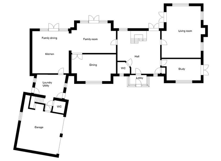 traditional masonry family home ground floor plans