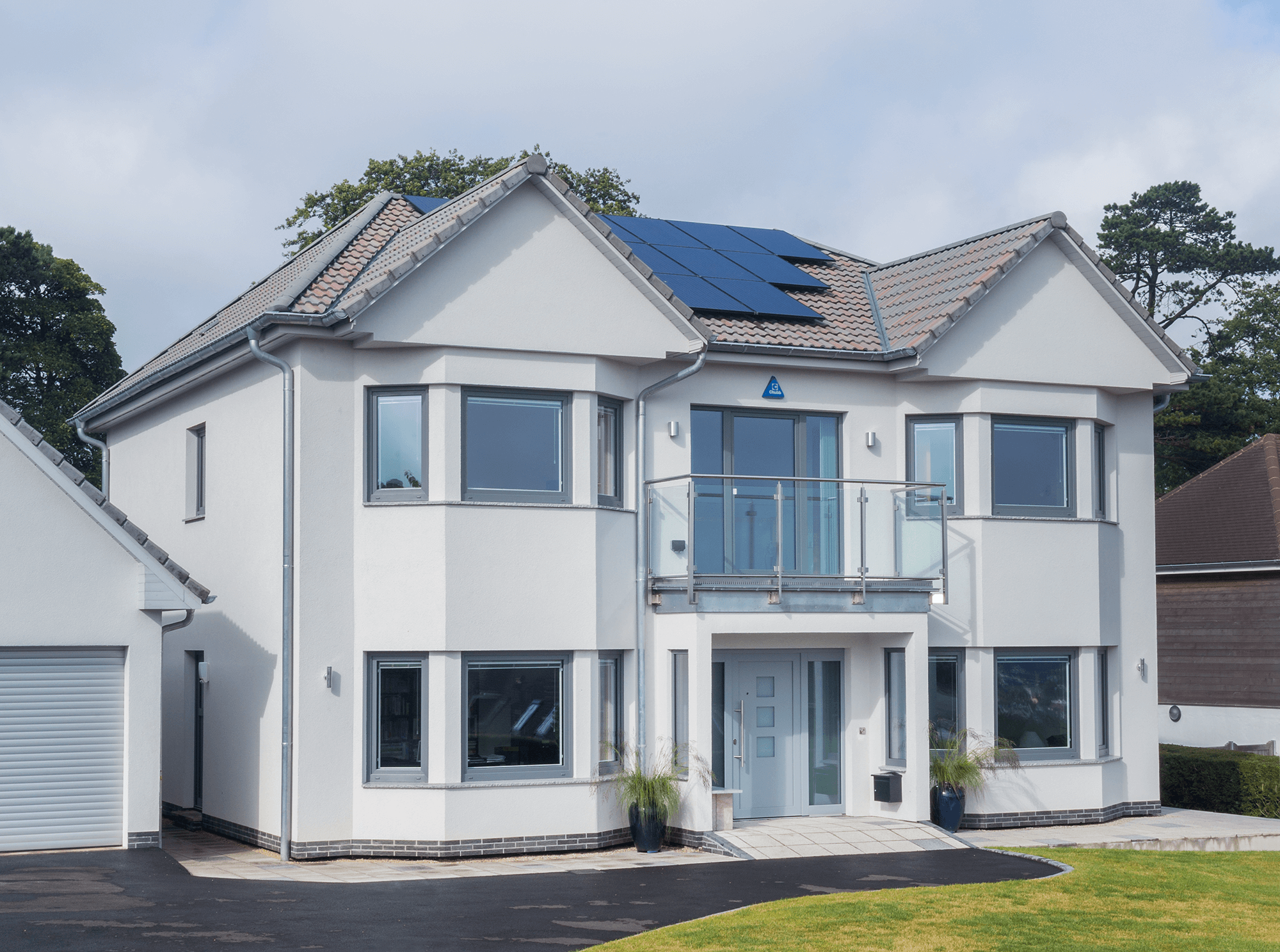 contemporary home with white render