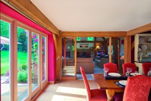 Oak framed dining area