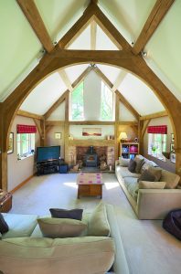 Oak framed living area