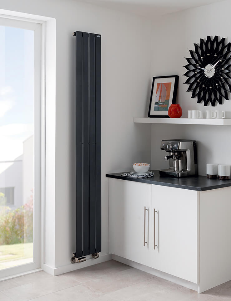 matt grey vertical radiator