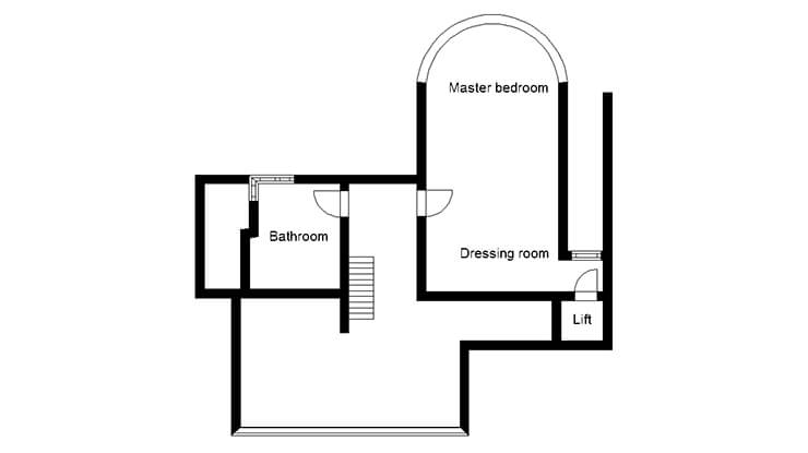 Contemporary Art Deco home second floor plans