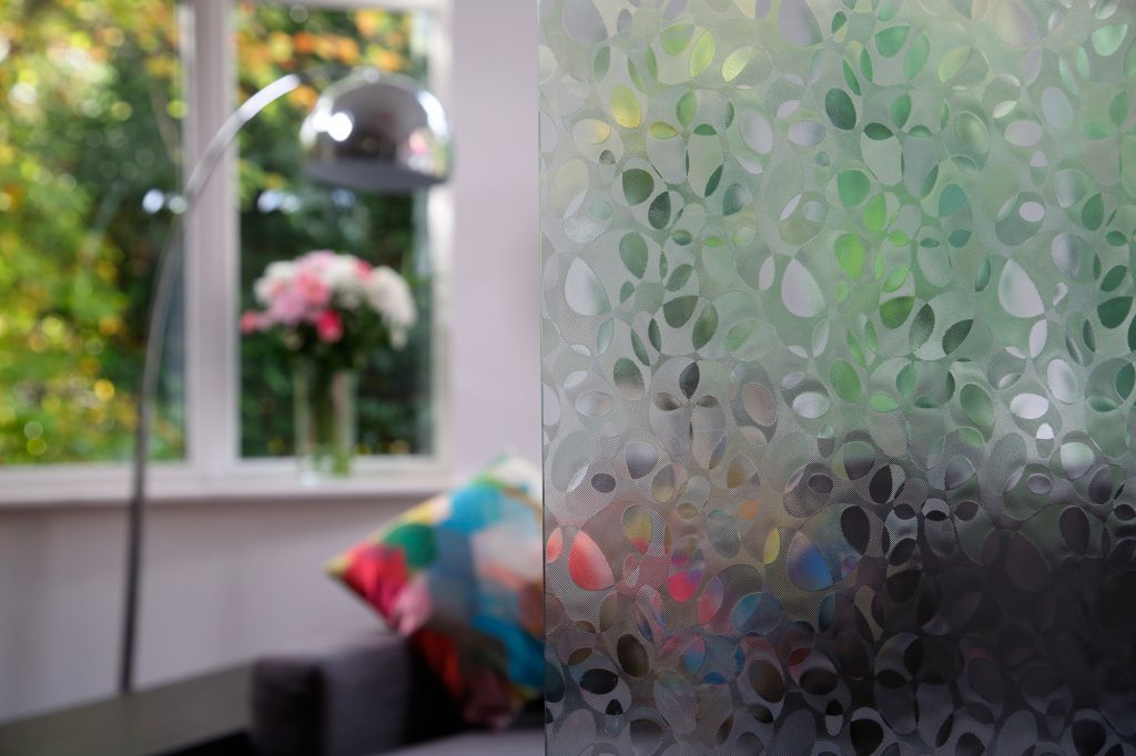 Textured glass interior partition