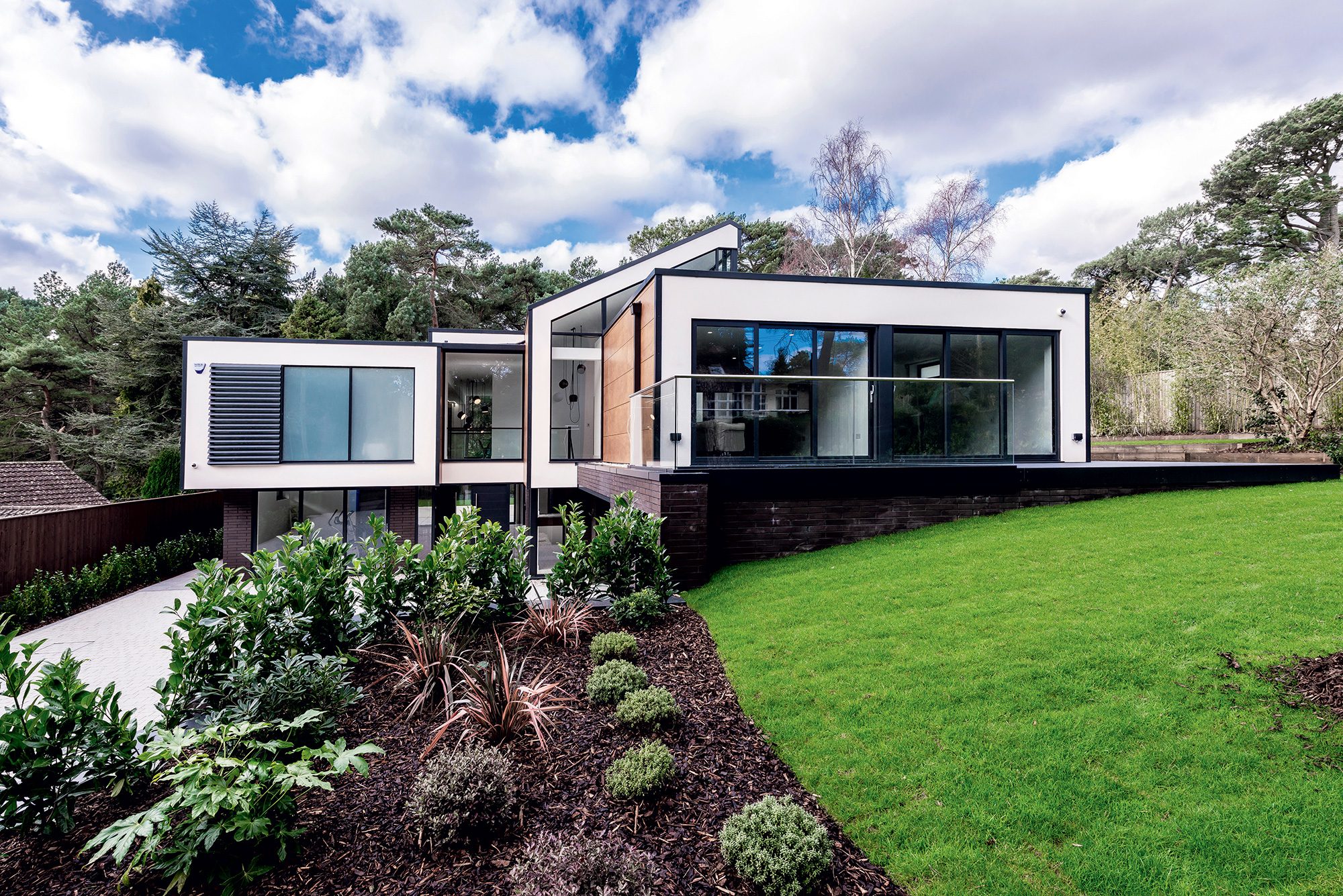 contemporary home on a sloping site