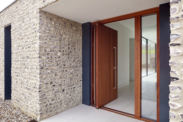 contemporary timber front door
