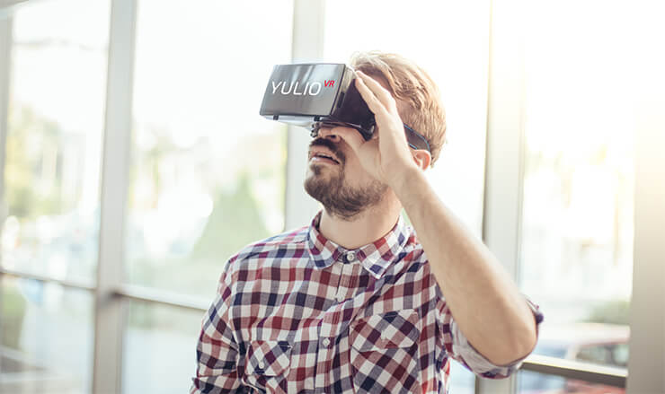 Man using Yulio VR headset