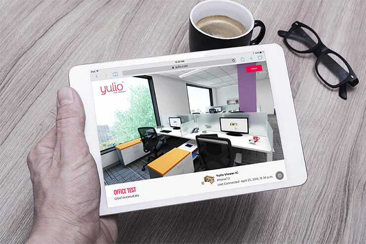 Yulio VR website on a tablet