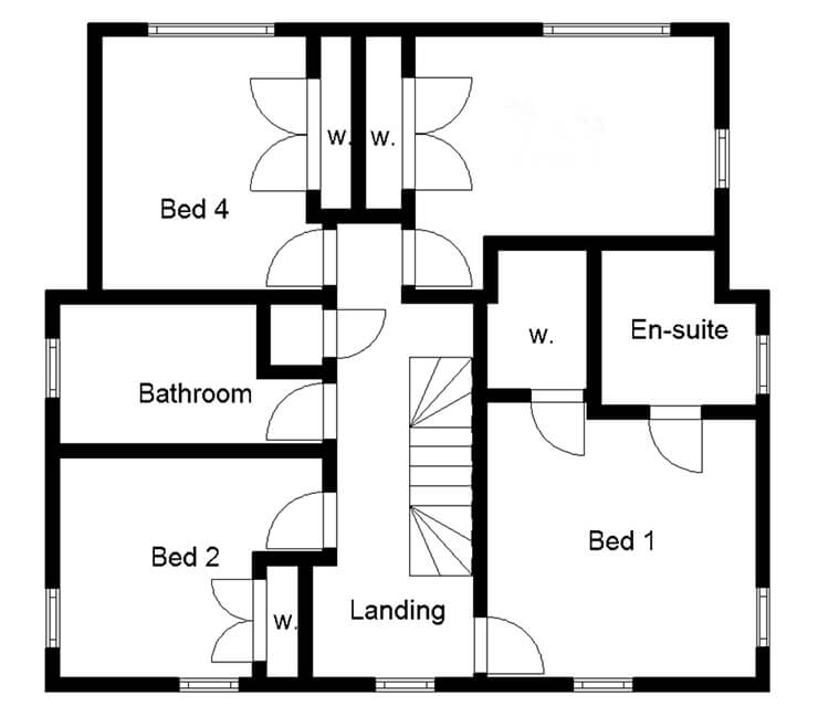 Characterful Brick-Clad Home first floor plans