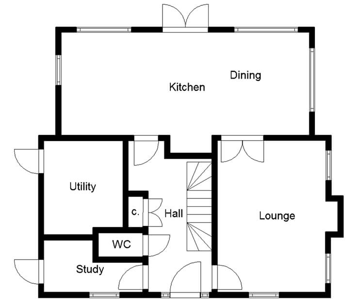 Characterful Brick-Clad Home floor plans