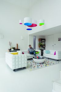 Simple modern white living room