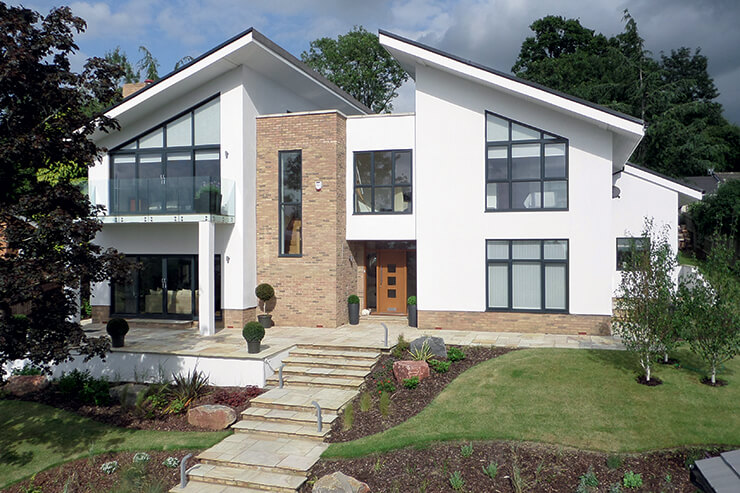 white rendered masonry home