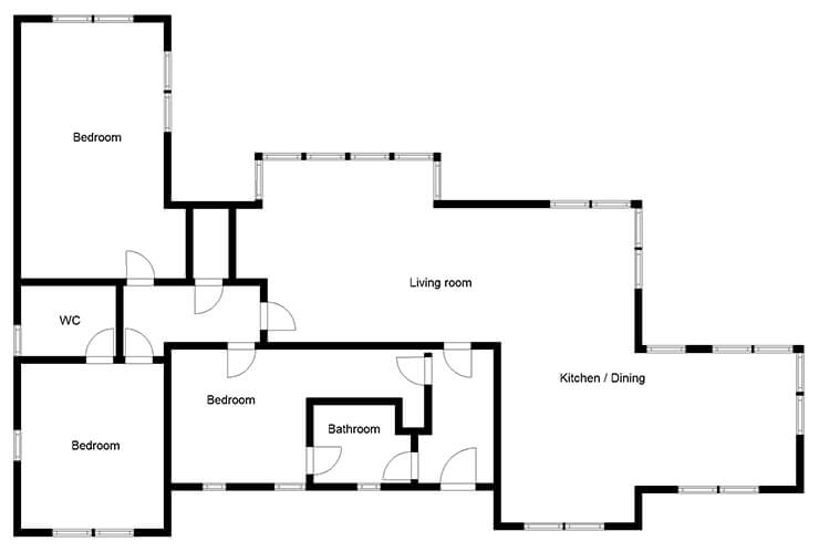 contemporary modular home floorplan