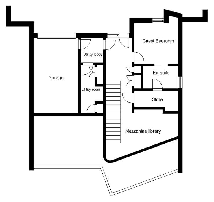 contemporary three storey home upper ground floor plans