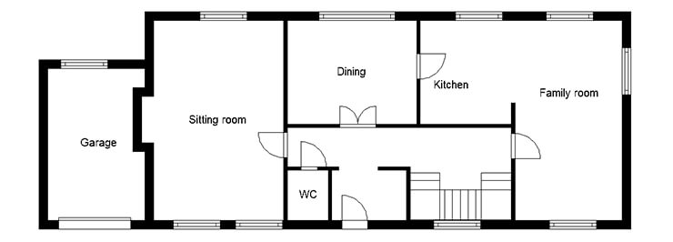 Georgian-style self build ground floor plans