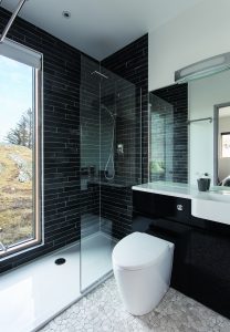 Simple bathroom with glass shower