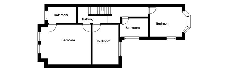 contemporary Victorian renovation first floor plans