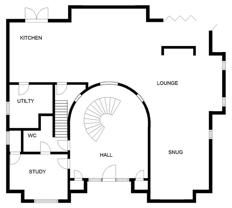 contemporary stone self build ground floor plans