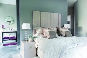 Light green master bedroom