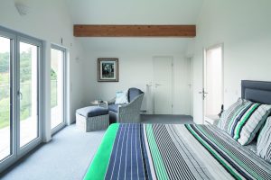 bedroom with glazed doors