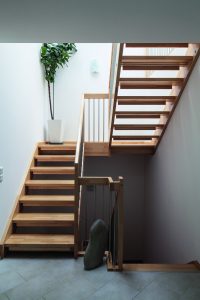 contemporary half-turn staircase