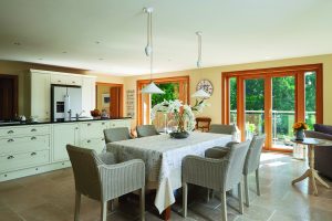 simple kitchen with wood fittings