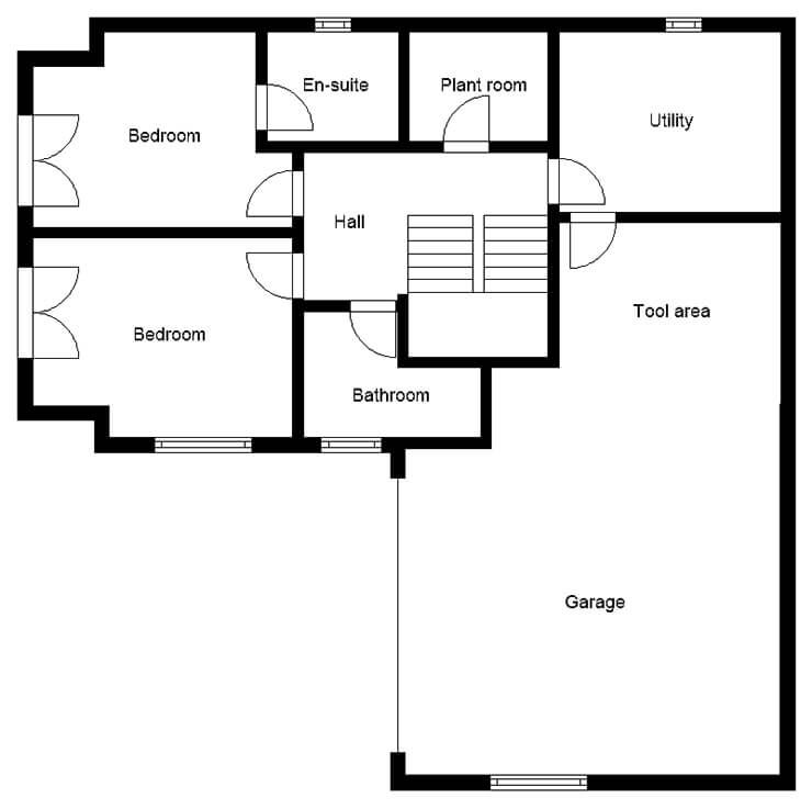German Kit Home lower ground floor plans