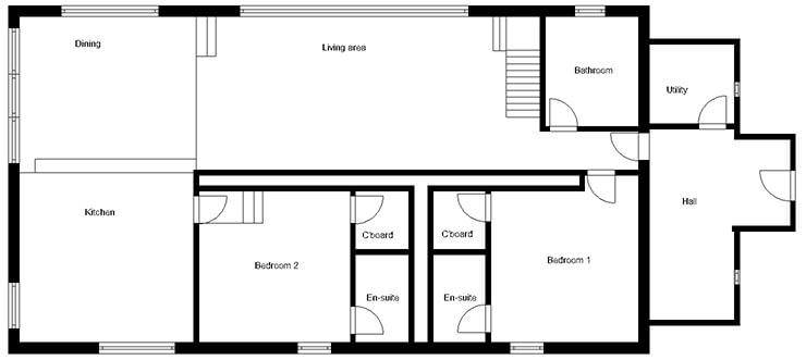 contemporary barn conversion ground floor plan