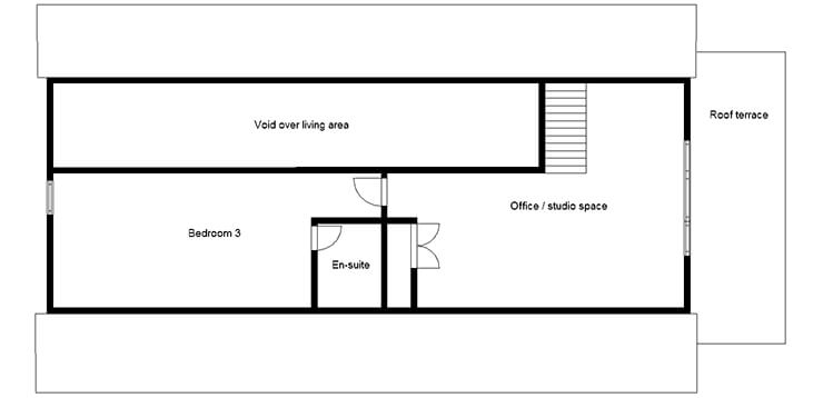 contemporary barn conversion first floor plan