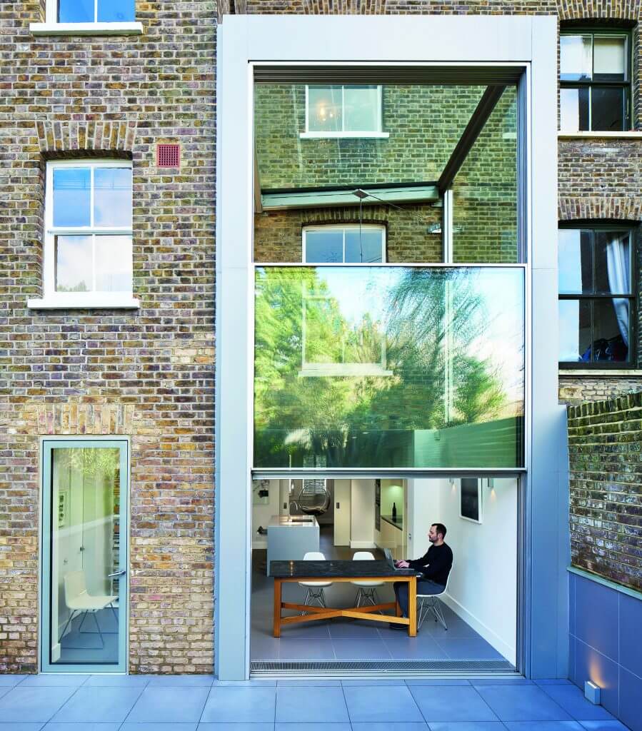 Georgian house with glass extension