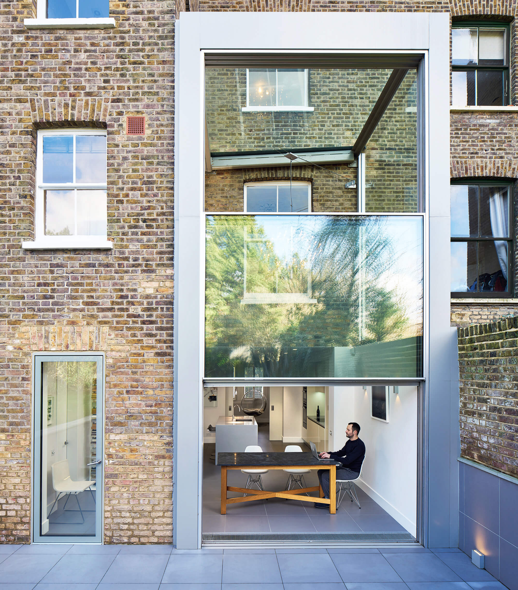 Georgian house with glass extension