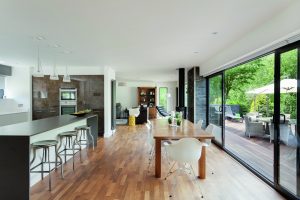 open plan kitchen area