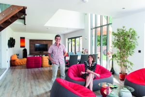 large open plan living area and dining room