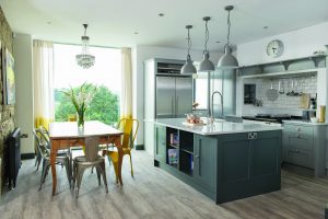 large open plan kitchen in barn conversion