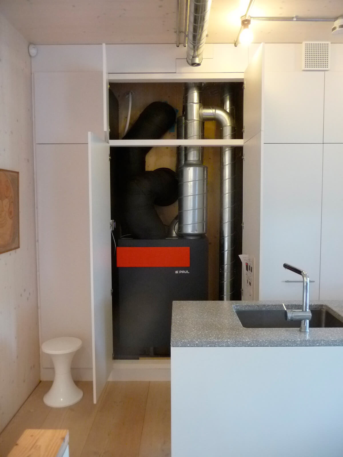 MVHR unit in a utility cupboard