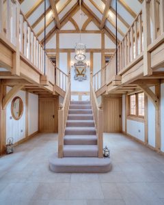 Mezzanine and stairs by Welsh Oak Frame