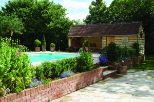 Back garden swimming pool