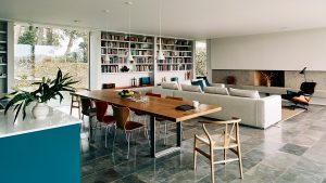 Open-plan kitchen, living, dining room