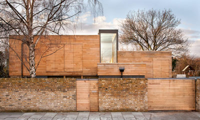 Contemporary home clad in jointed british sweet chestnut