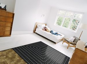 Underfloor heating by Uponor in bedroom